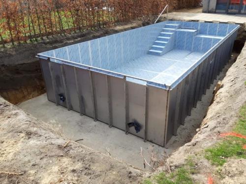 Inox zwembad kuip met trap