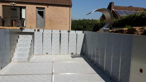 Inox zwembad kuip vanbinnen