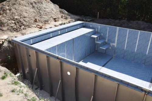 Inox Zwembad kuip met ingebouwde trap